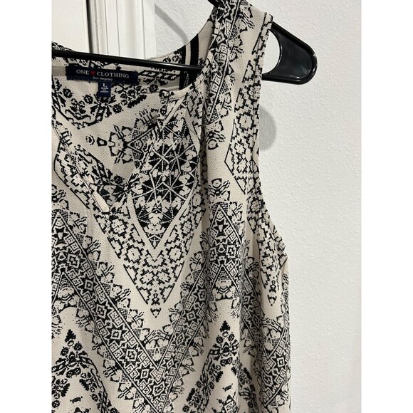 One Clothing Los Angeles Sleeveless Printed Tunic Dress Sz L - Picture 4 of 8
